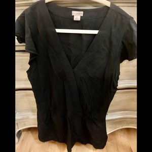J. Crew black wrap blouse top 6 small  exc cond!